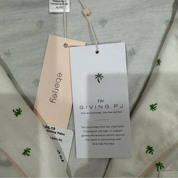 Eberjey Gisele Printed Modal Shortie Short Palm Bellini Pajamas PJ Set - Picture 5 of 9